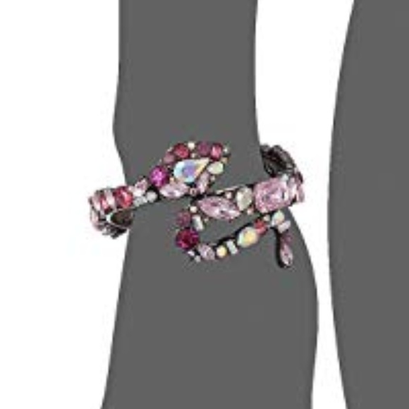 Betsey Johnson Jewelry - Betsey Johnson Stone Snake Hinged Bangle Bracelet